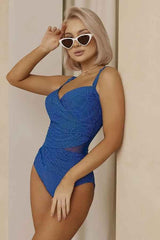 Sexy Mesh Patched Sleeveless One Piece Bikini Swimsuit image 8