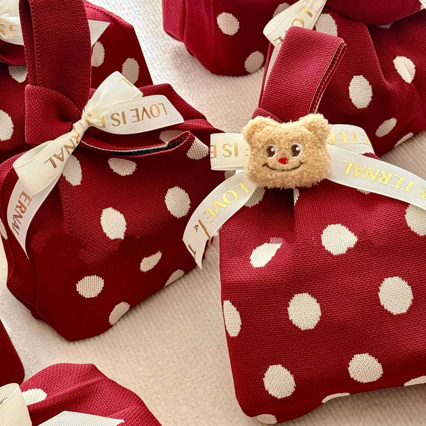 Red Polka Dot Mesh Tote Bag image 0