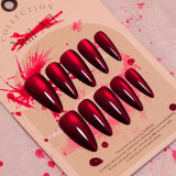 Red Press on Nails Stiletto Fake Nails image 2