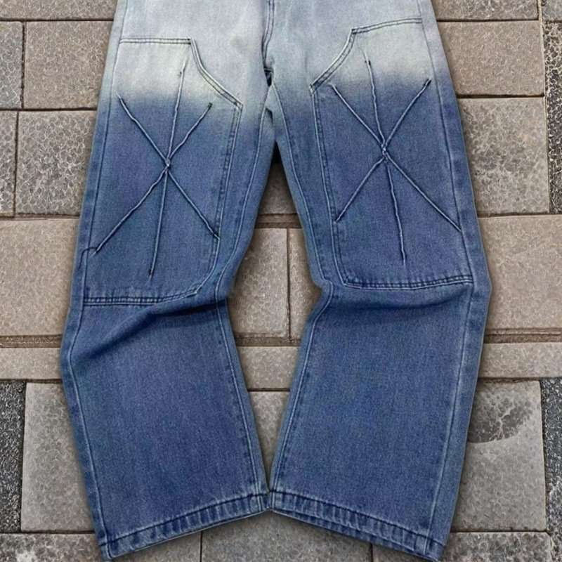 Distressed Blue Denim Jeans - XXL, Blue image