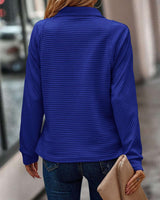 Quilted Quarter-Zip Pullover Top image 8