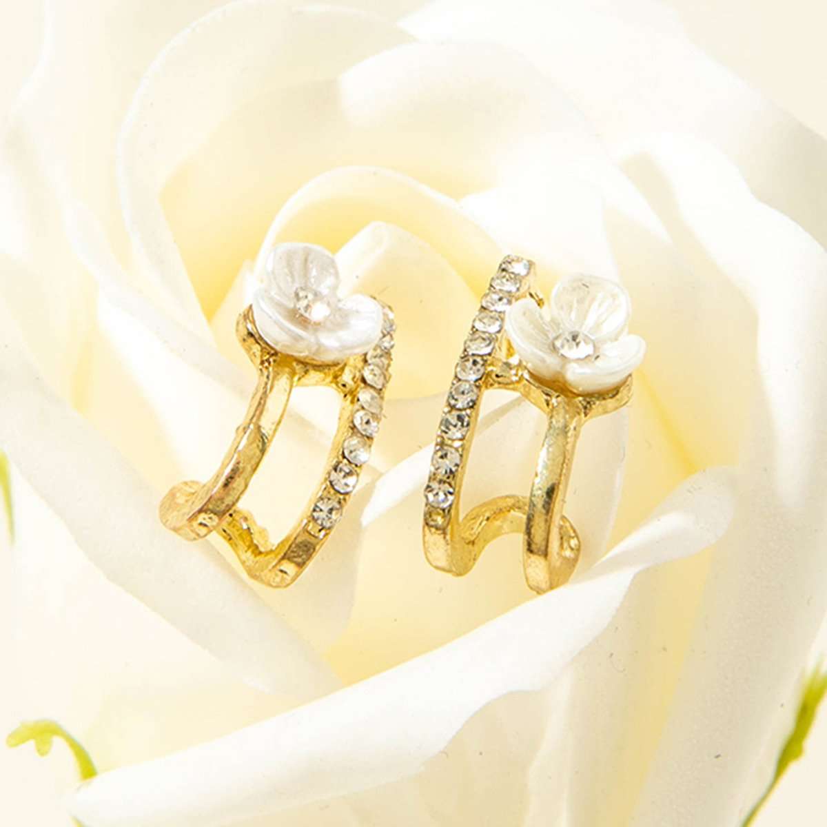 Floral Hoop Earrings image 3