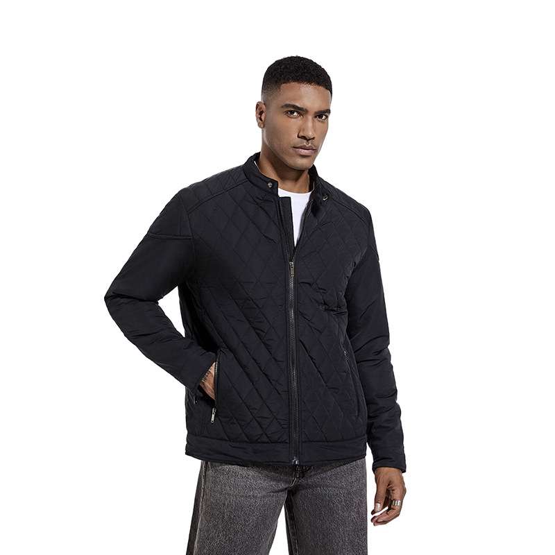 Solid Winter Down Jacket Quilted Jacket - XXL, Black image