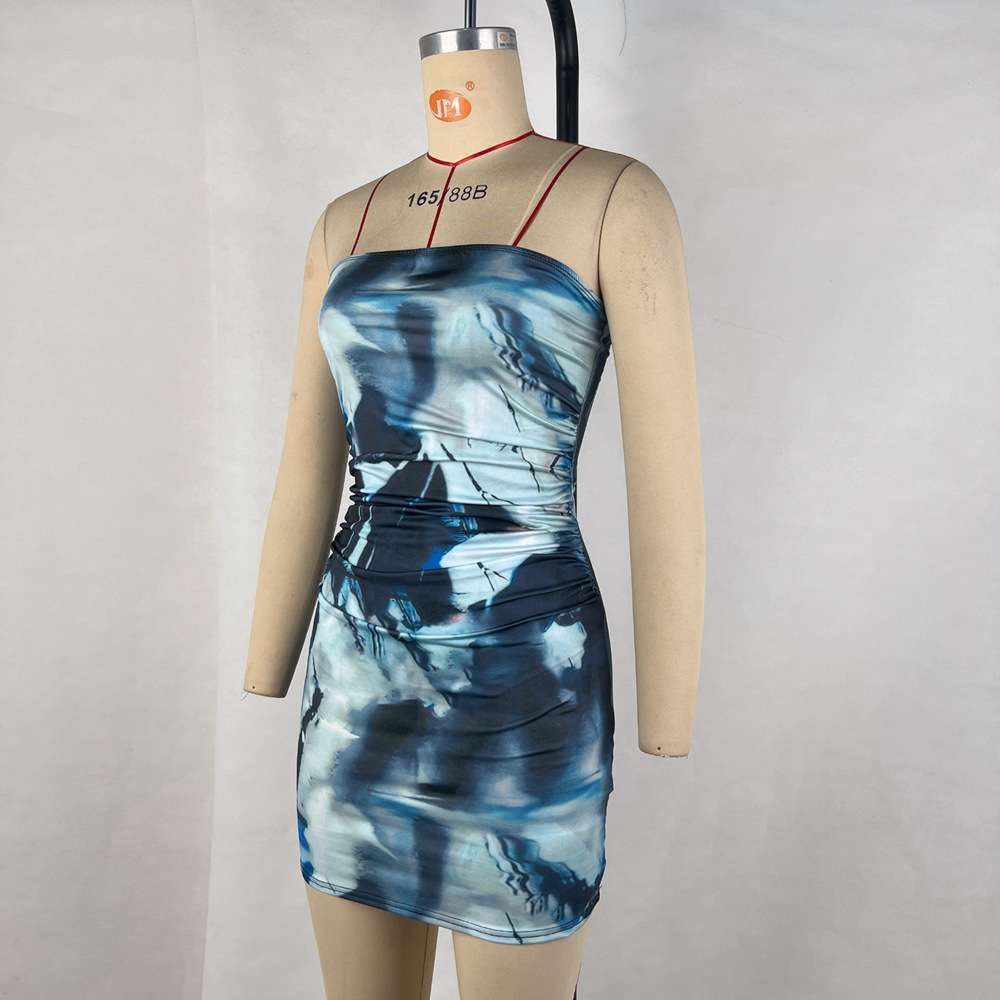 Strapless Tie-Dye Mini Dress image 3