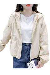 Hooded Zipper Thin Jackets image 6
