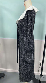 Black Polka Dot Dress with Ruffled Collar image 6