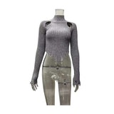 Raglan Sleeve Distressed Crop Sweater image 3