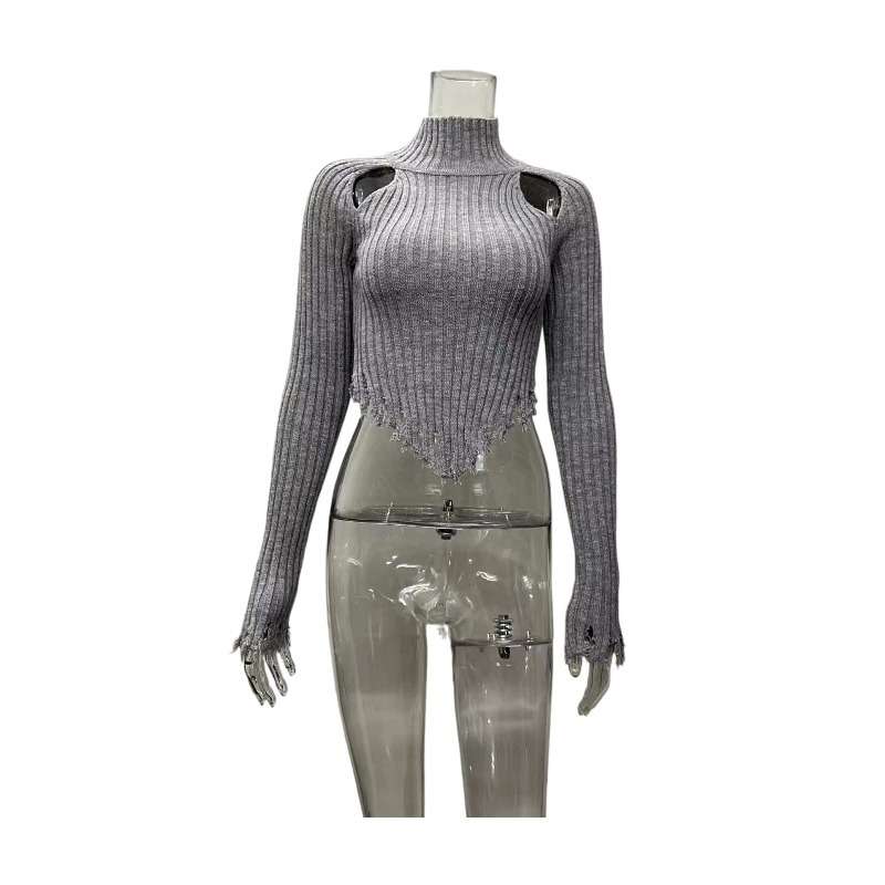 Raglan Sleeve Distressed Crop Sweater image 3