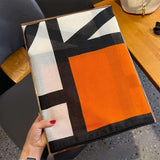 Striped Pattern Fashion Winter Scarves Shawls - Free Size, Multi Orange image