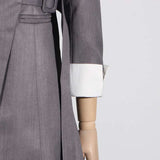 Notched Collar Long Sleeve Patchwork Blazers image 5