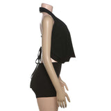 Sleeveless Halter Top & Shorts Set image 3