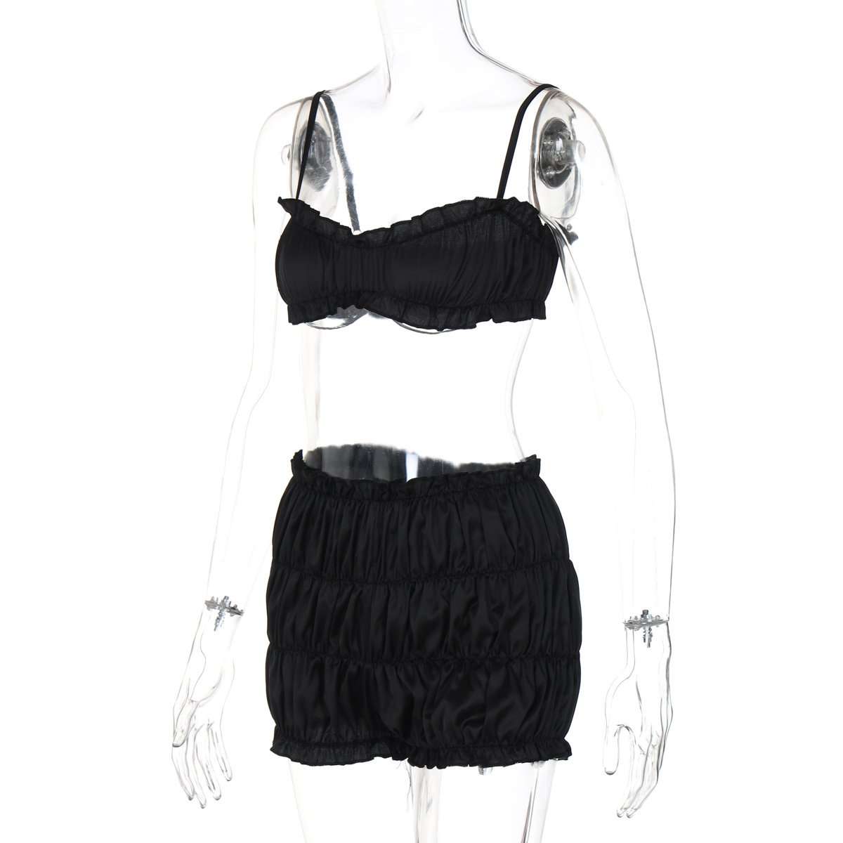 2-Piece Summer Ruched Sleeveless Crop Camisole & Shorts image 7