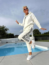 Athletic Tracksuit with Striped Accents - S, White image
