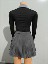Long-Sleeve Shirt with Pleated Skirt image 4