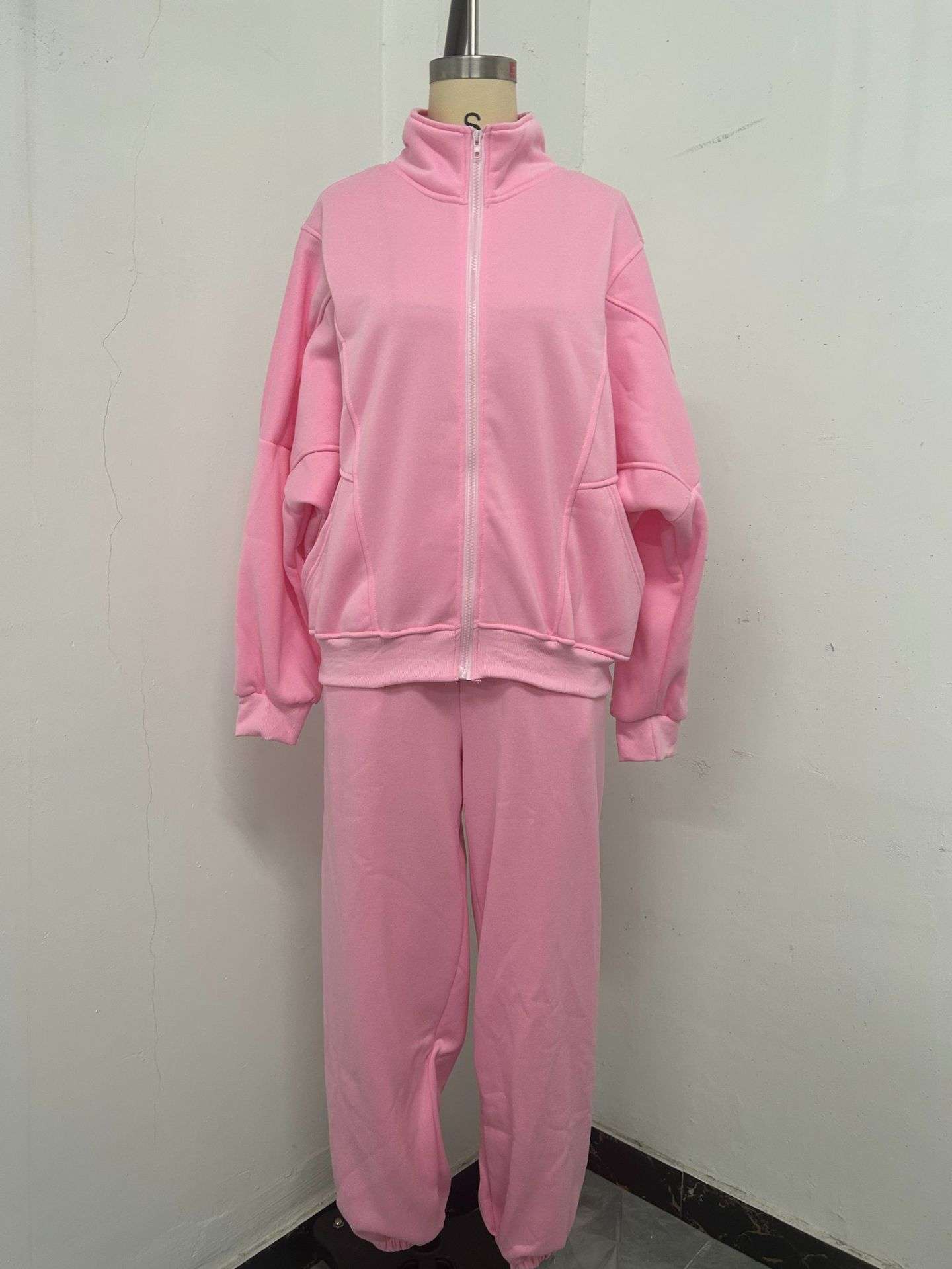 Hoodies Sweatshirt Jogger Sets - XL, Pink image