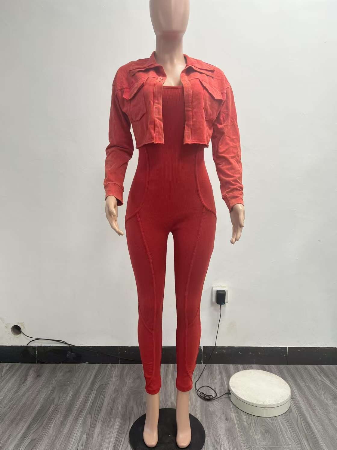 Jumpsuit Cropped Jacket Set image 5