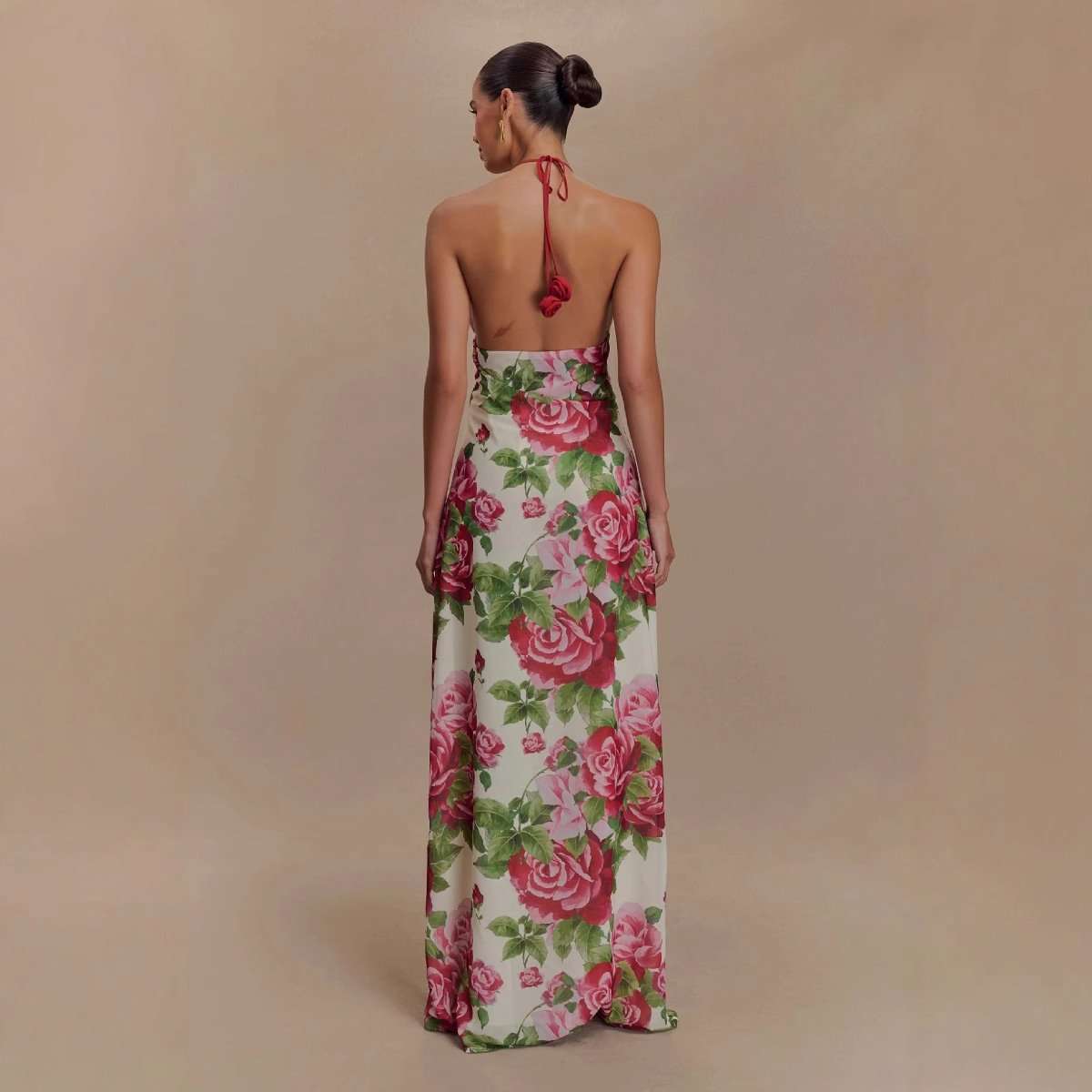 Rose-Print Halter Maxi Dress image 2