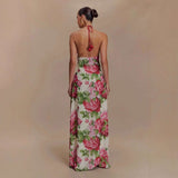 Rose-Print Halter Maxi Dress image 2