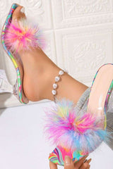 Faux Fur Platform Sandals image 0