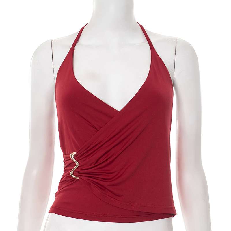 Ruched Tank Top with Silver Buckle image 2