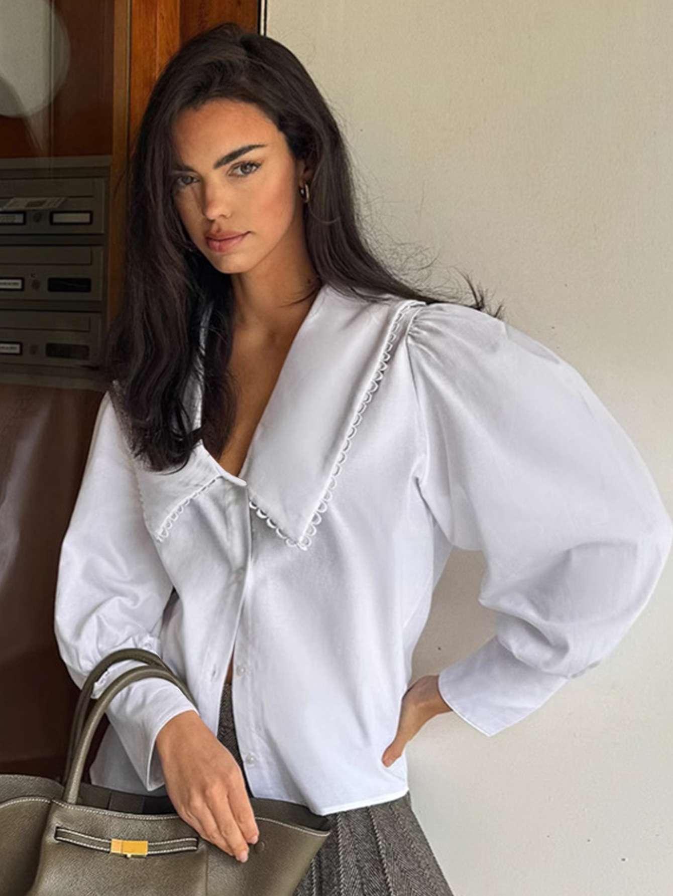 White Jacket with Peter Pan Collar image 0