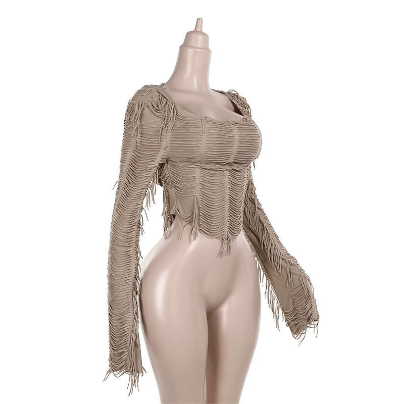 Fringe Fantasy Hooded Crop Top image 3