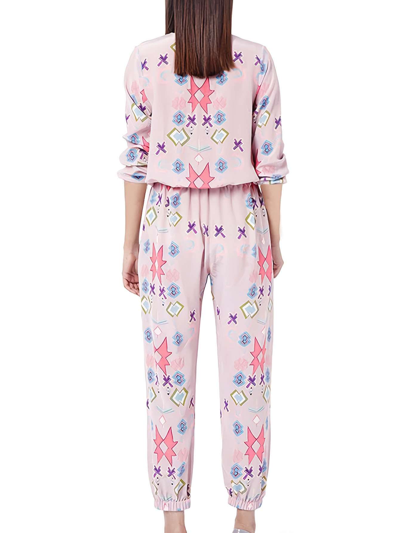 Geometric Pattern Pajama Set image 2