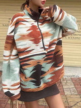 Geometric Pattern Quarter-Zip Pullover image 2