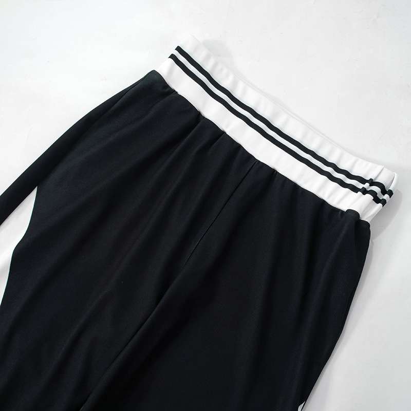 Colorblock Cropped Zipper Coats Pant Sets image 7