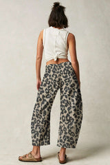 High-Waisted Leopard Print Wide-Leg Pants image 4