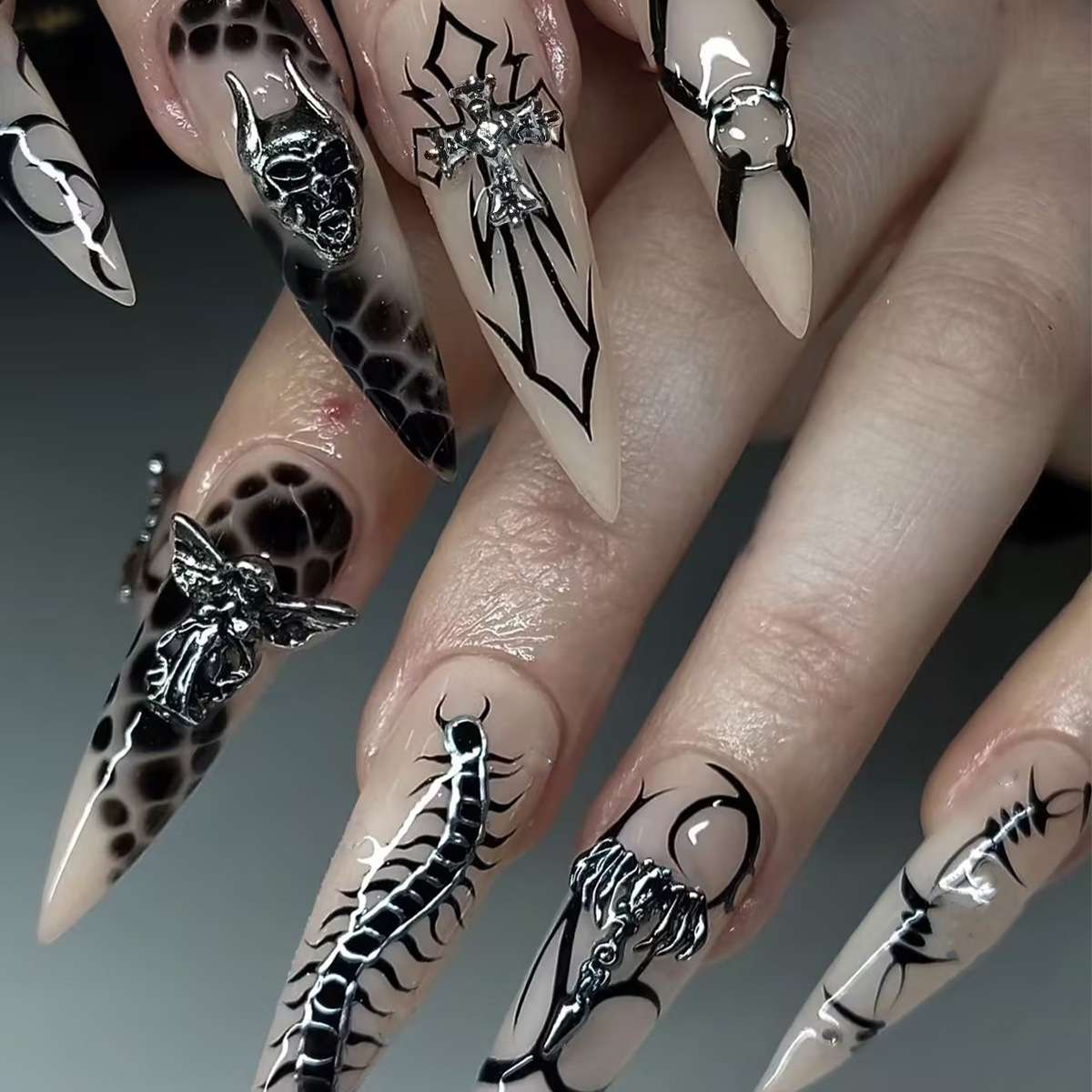 Gothic Horror-Inspired Nail Art image 1