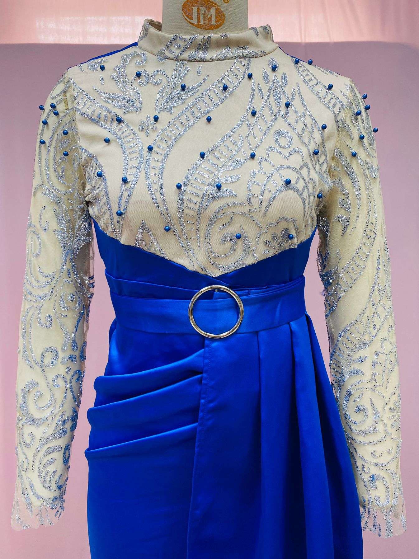 Prom Dress with Beaded Details and Ruffled Split image 3