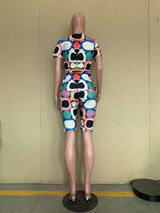 Colorful Geometric Print Two-Piece Set image 3