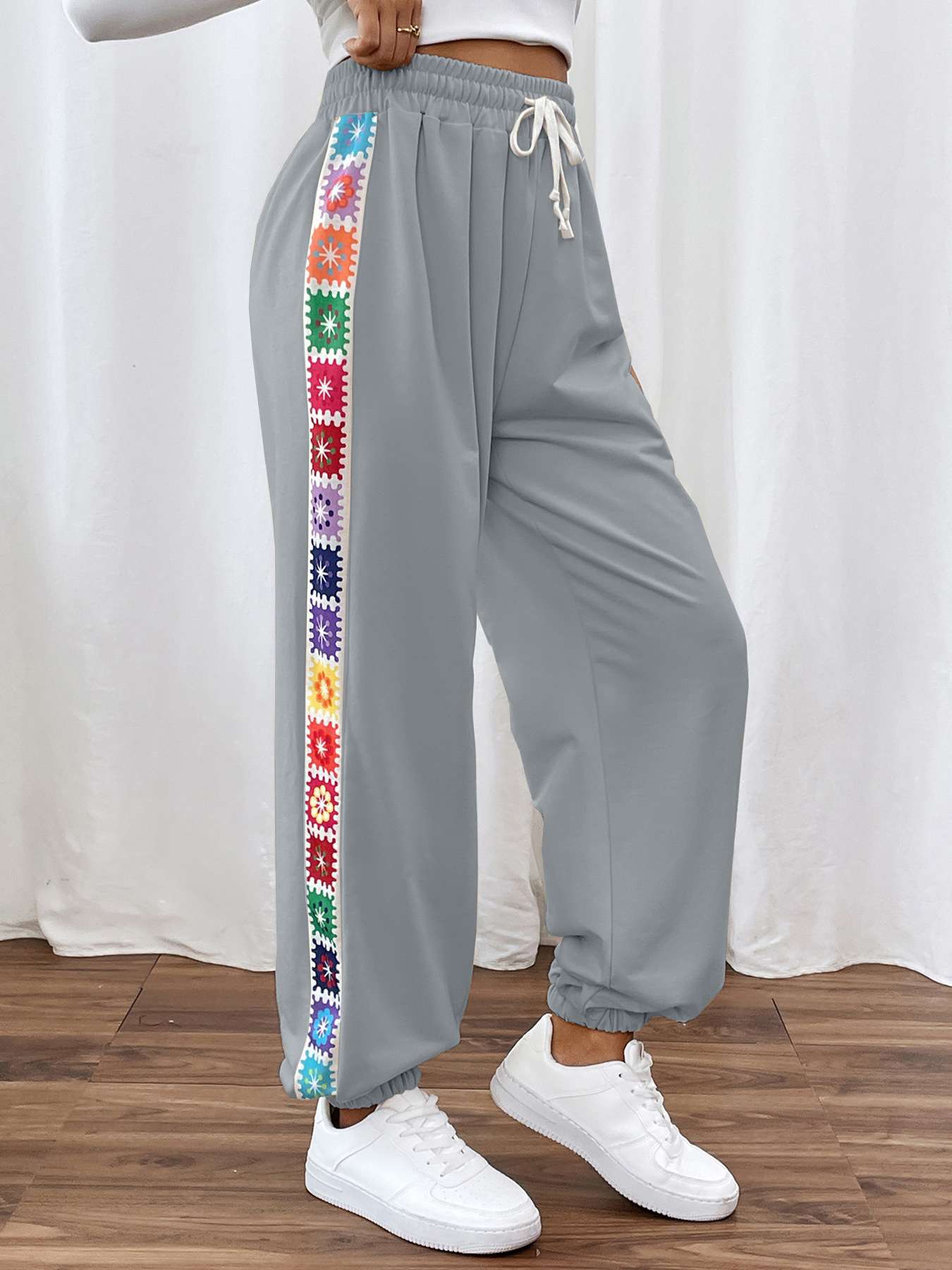 Colorful Side-Striped Lounge Pants image 0