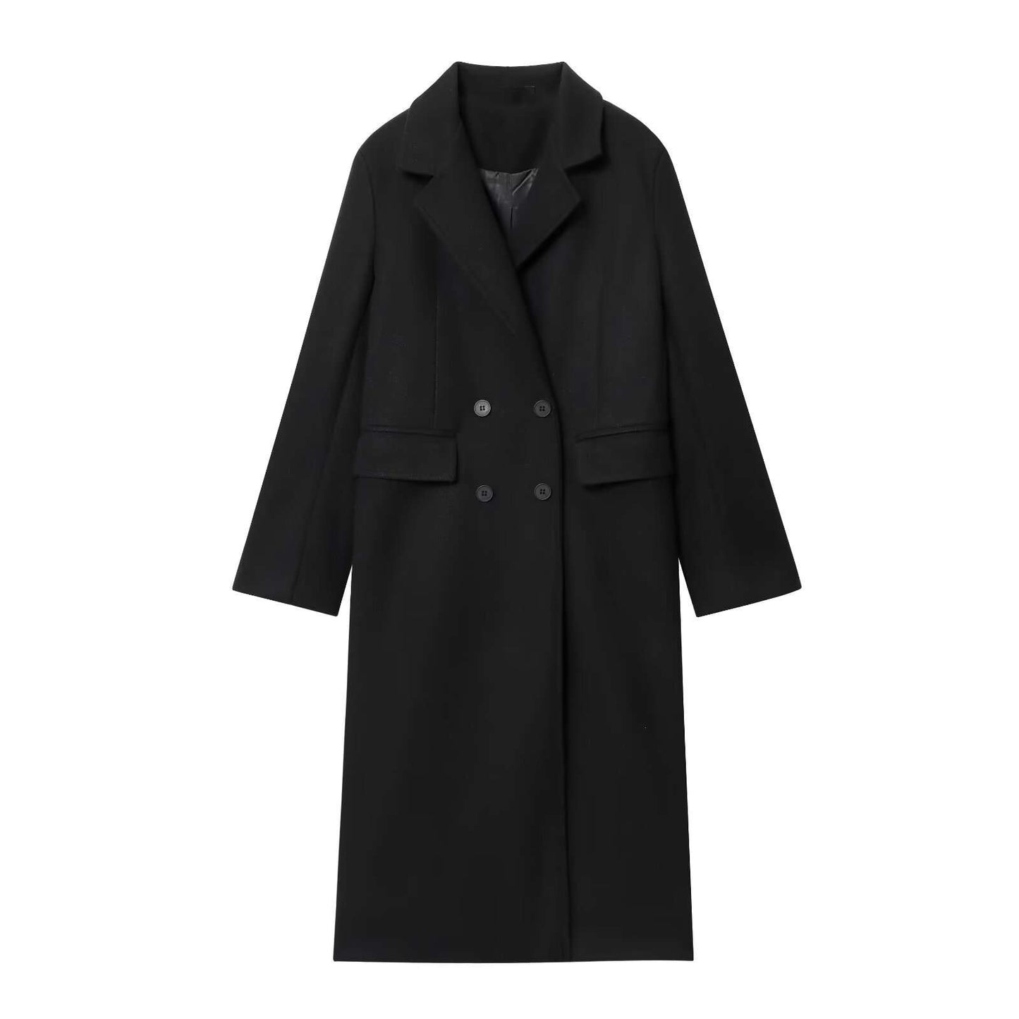 Elegant Long Coat - L, Black image