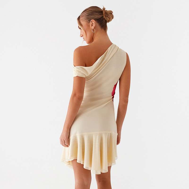 Asymmetrical One-Shoulder Floral Print Dress image 2