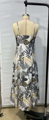 Tropical Leaf Print Maxi Dress image 2