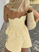 Smocked Strapless Ruffled Dress image 3