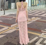 Elegant Lace Halter Dress image 4
