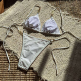 Pearl Strap Cut-Out Bikini Set image 7