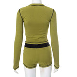 2 Piece Long Sleeve Crop Tops & Shorts image 3
