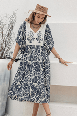 Print Batwing Sleeve Dress image 4