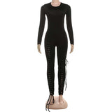 Edgy Black Laced-Up Jumpsuit image 3