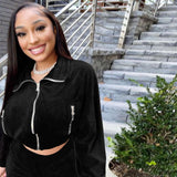 Zipper Jacket Coat & Pants Set image 3