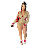 Leopard Print Shorts Tracksuit - S, Pink image