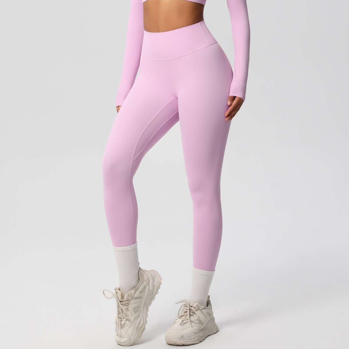 Womens Tights Sports Gym Wear Yoga Pants - M, Rosewater Pink image
