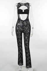 Sexy Floral Lace Cut-Out Open Back Sleeveless Jumpsuit image 4