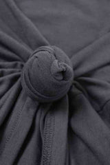 Printed Round Neck Knot Tie Cropped Tee Shirt Top image 8