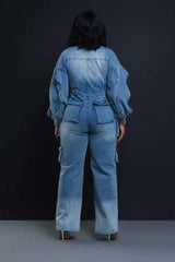 Denim Cargo Jumpsuit image 3