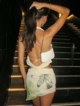 Crop Top and Floral Mini Skirt Set image 4